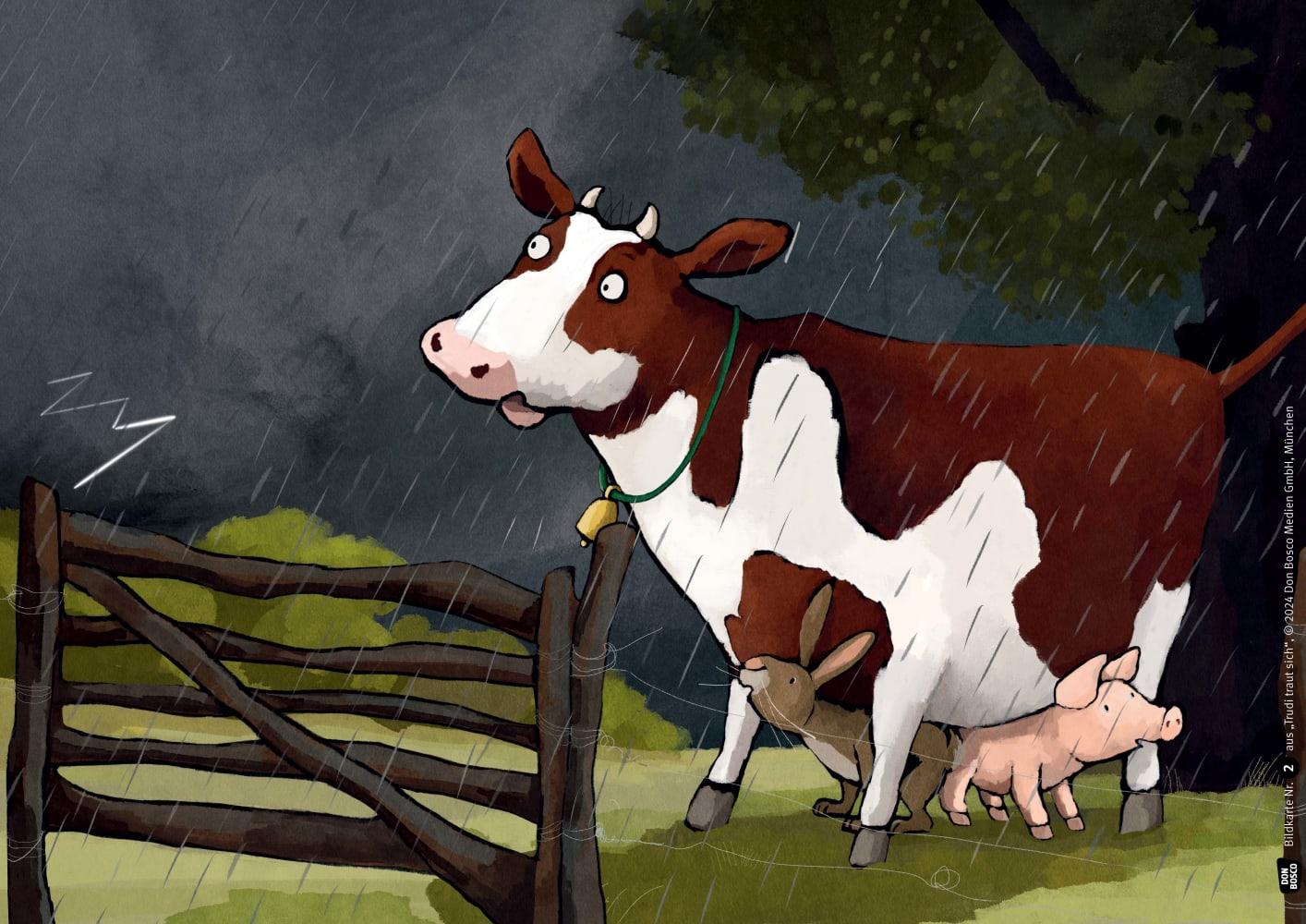 Beispielinhalt (Bild) Trudi traut sich. Kamishibai Bildkartenset