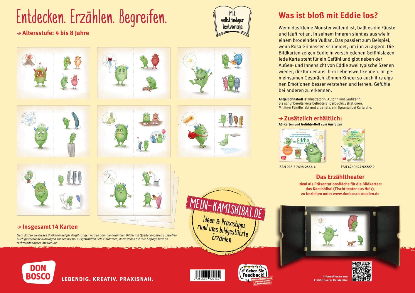 Beispielinhalt (Bild) Eddie. Gefühle wahrnehmen, erkennen und benennen. Kamishibai Bildkartenset