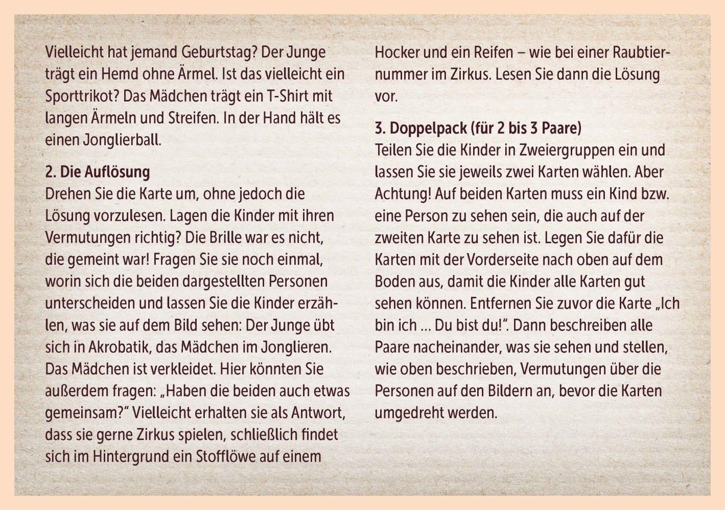 Beispielinhalt (Bild) Ich bin anders als du - Ich bin wie du: 20 überraschende Wendebildkarten über Vielfalt und Gemeinsamkeiten