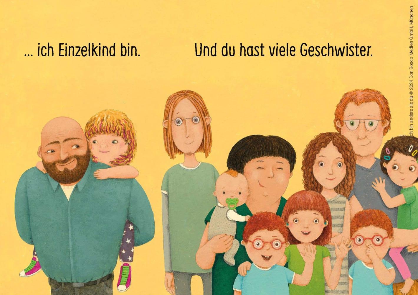 Beispielinhalt (Bild) Ich bin anders als du - Ich bin wie du: 20 überraschende Wendebildkarten über Vielfalt und Gemeinsamkeiten