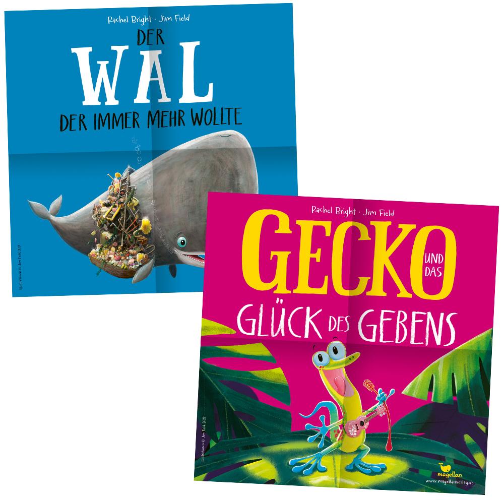 Beispielinhalt (Bild) Gecko und das Glück des Gebens / Der Wal, der immer mehr wollte (Audio-CD)