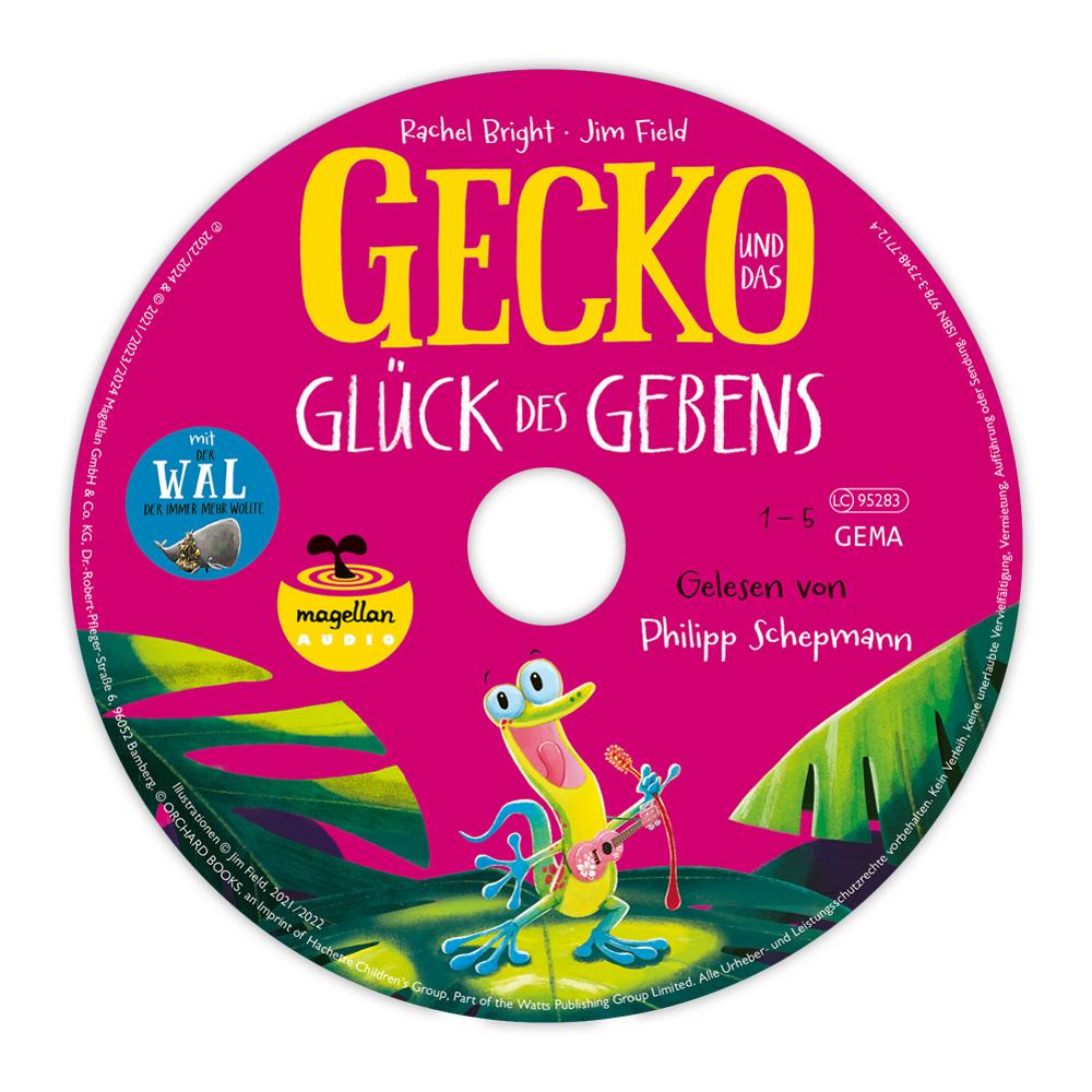 Beispielinhalt (Bild) Gecko und das Glück des Gebens / Der Wal, der immer mehr wollte (Audio-CD)