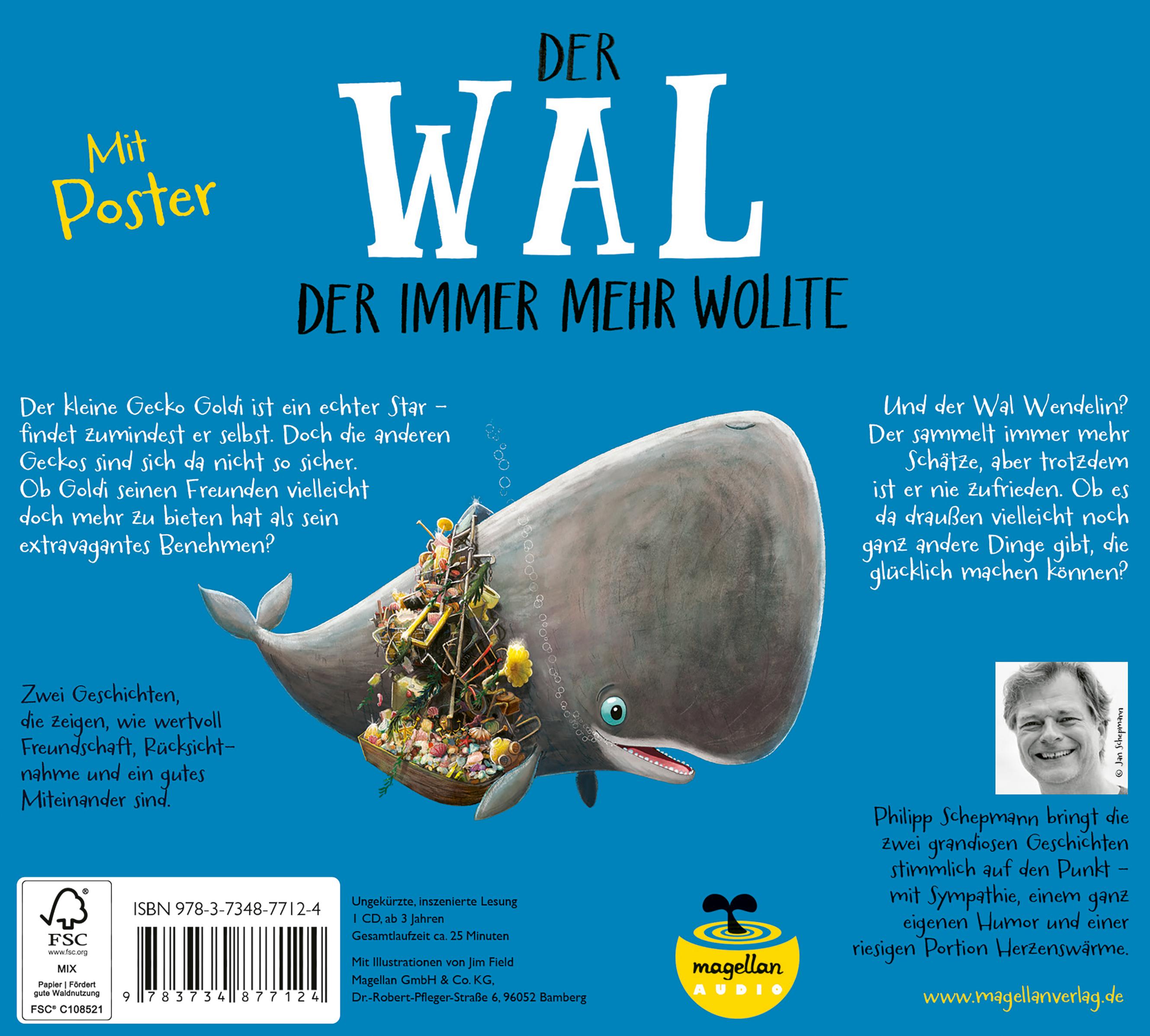 Rückseitencover Gecko und das Glück des Gebens / Der Wal, der immer mehr wollte (Audio-CD)