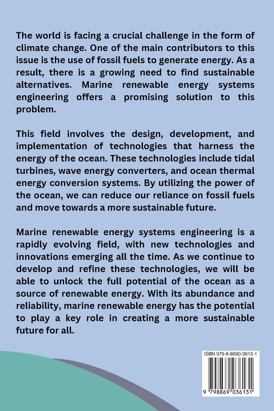 Rückseitencover Marine Renewable Energy Systems Engineering Solutions for a Sustainable Future