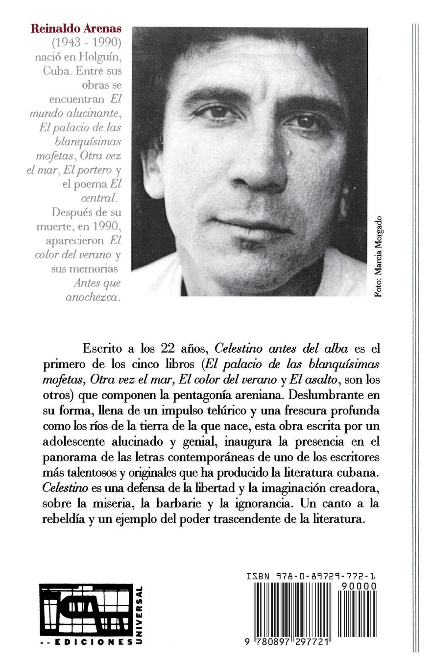 Rückseitencover CELESTINO ANTES DEL ALBA. Primera novela del escritor cubano,