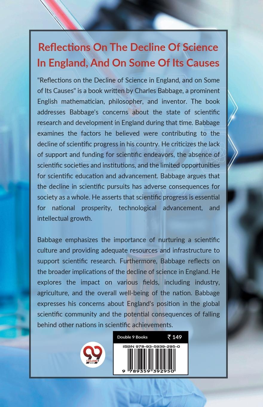 Rückseitencover Reflections On The Decline Of Science In England, And On Some Of Its Causes