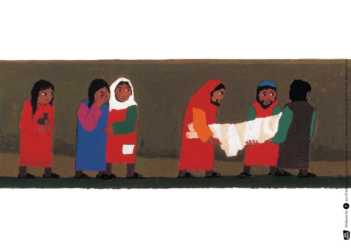 Beispielinhalt (Bild) Jesus ist auferstanden. Kamishibai Bildkartenset