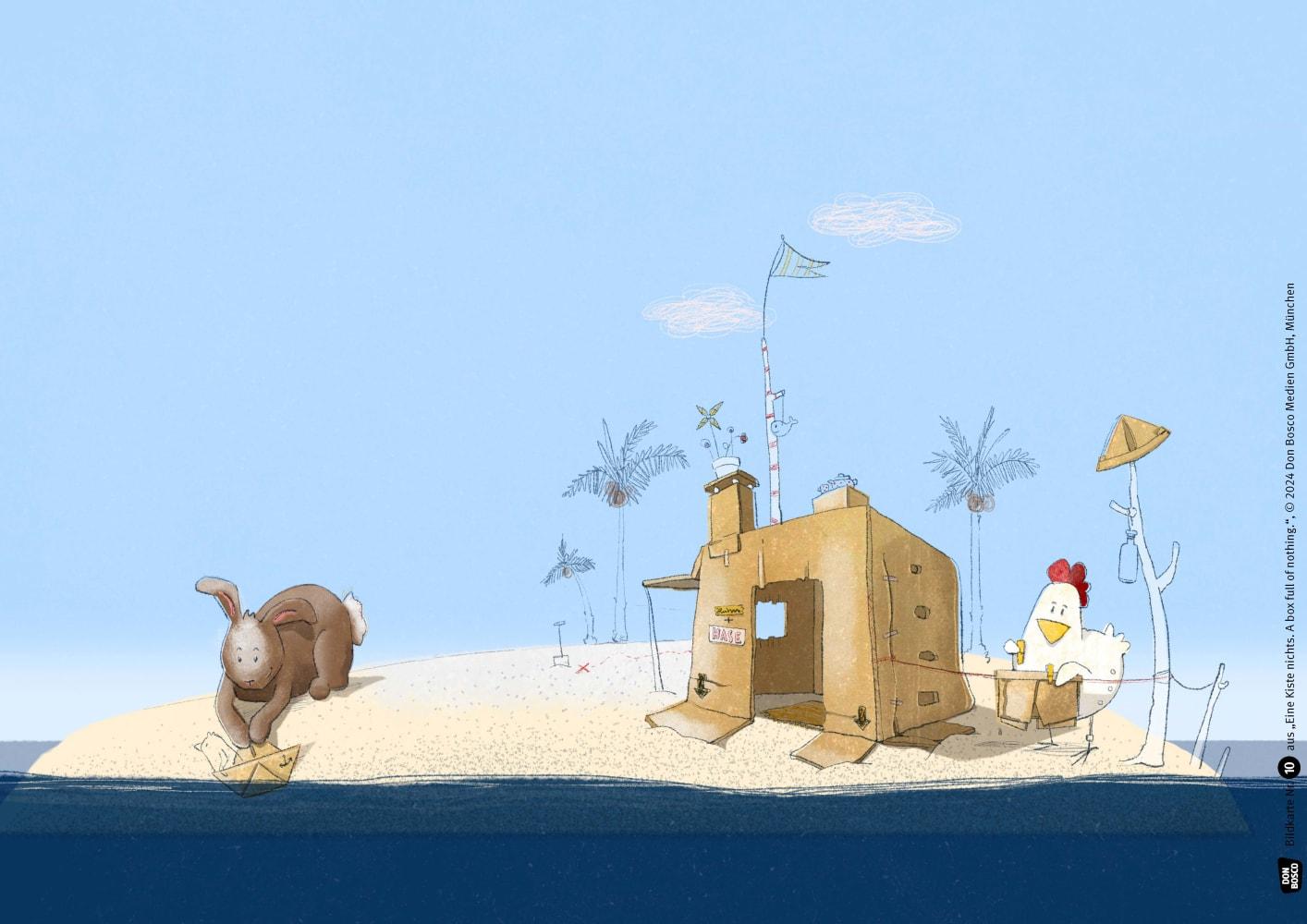 Beispielinhalt (Bild) Eine Kiste Nichts. A Box of Nothing. Kamishibai Bildkartenset