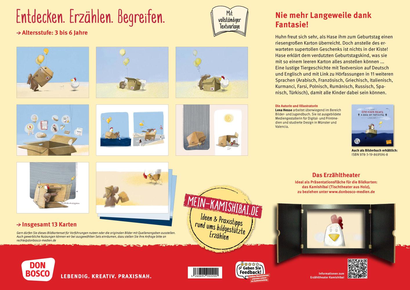 Beispielinhalt (Bild) Eine Kiste Nichts. A Box of Nothing. Kamishibai Bildkartenset