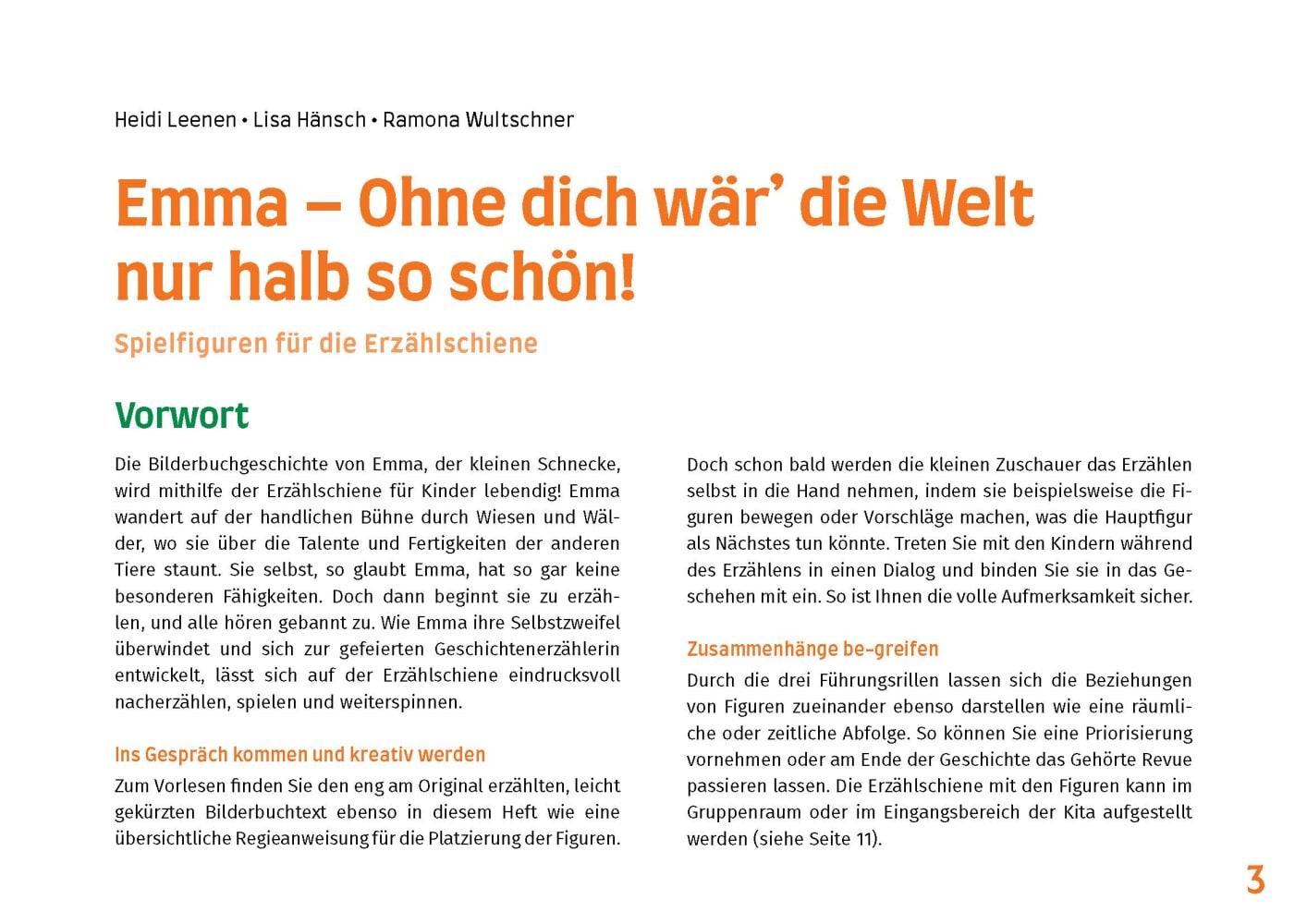 Beispielinhalt (Bild) Emma - Ohne dich wär ' die Welt nur halb so schön!. Erzählschienen-Figurenset