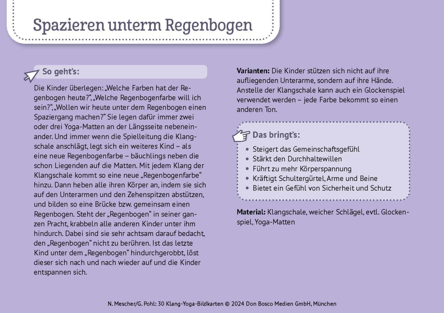 Beispielinhalt (Bild) 30 Klang-Yoga-Bildkarten