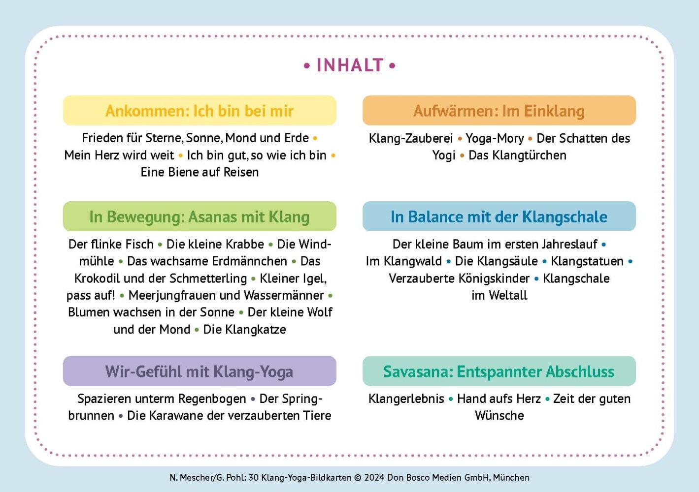 Beispielinhalt (Bild) 30 Klang-Yoga-Bildkarten