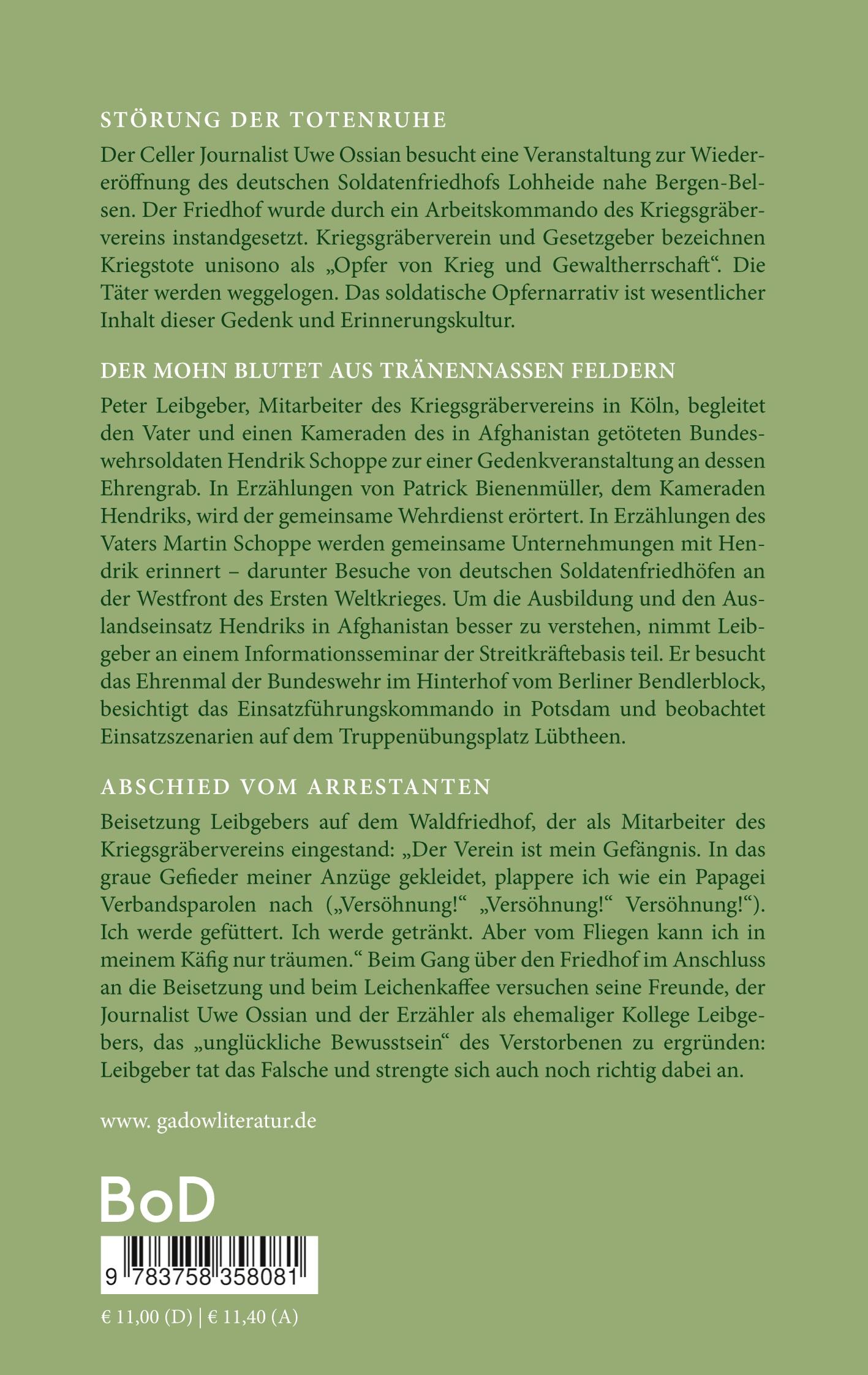 Rückseitencover Störung der Totenruhe