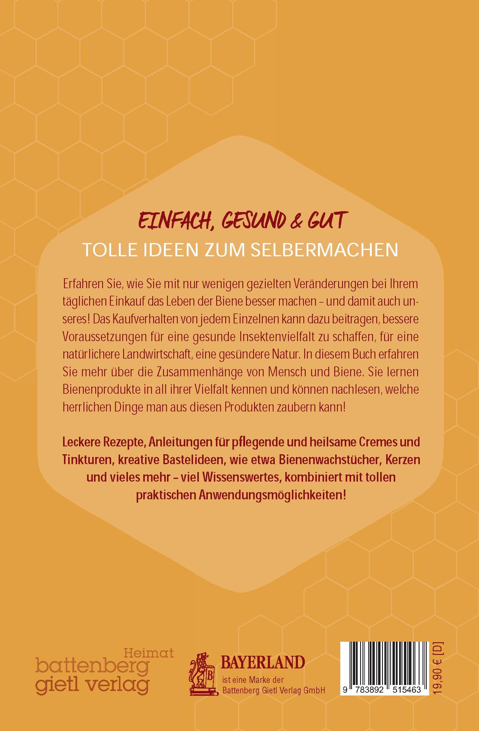 Rückseitencover Bienenschätze - Honig, Pollen, Propolis & Co.