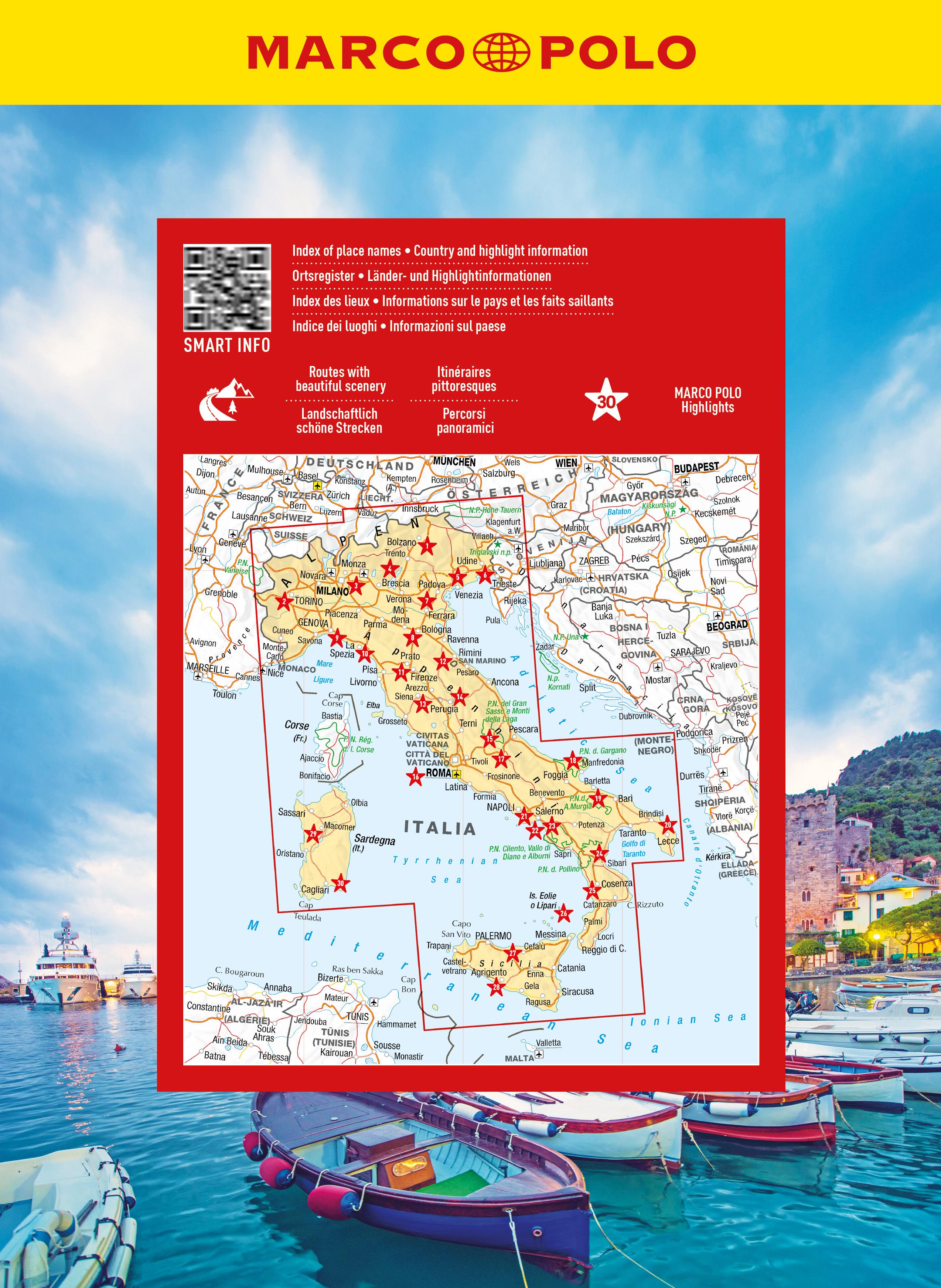 Rückseitencover MARCO POLO Reiseatlas Italien 1:300.000
