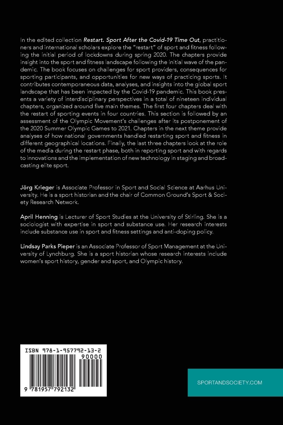 Rückseitencover Restart. Sport After the Covid-19 Time Out