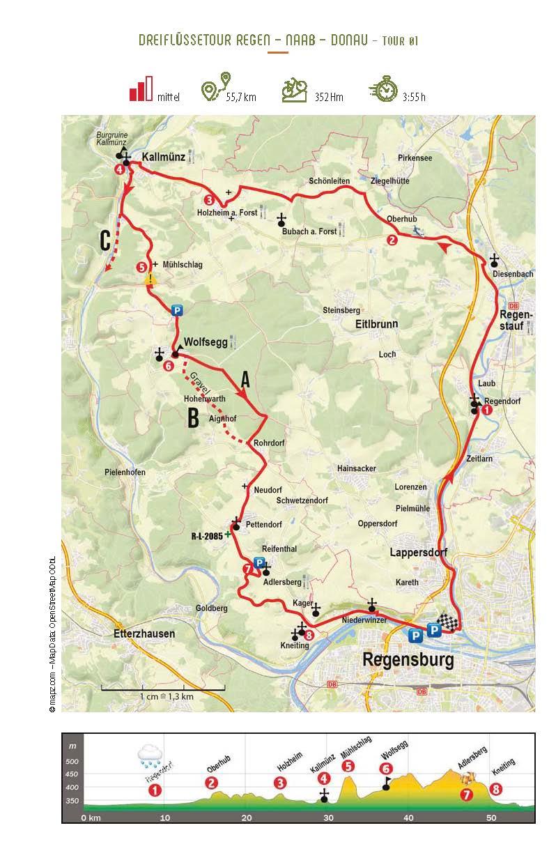 Beispielinhalt (Bild) Genussradeln rund um Regensburg