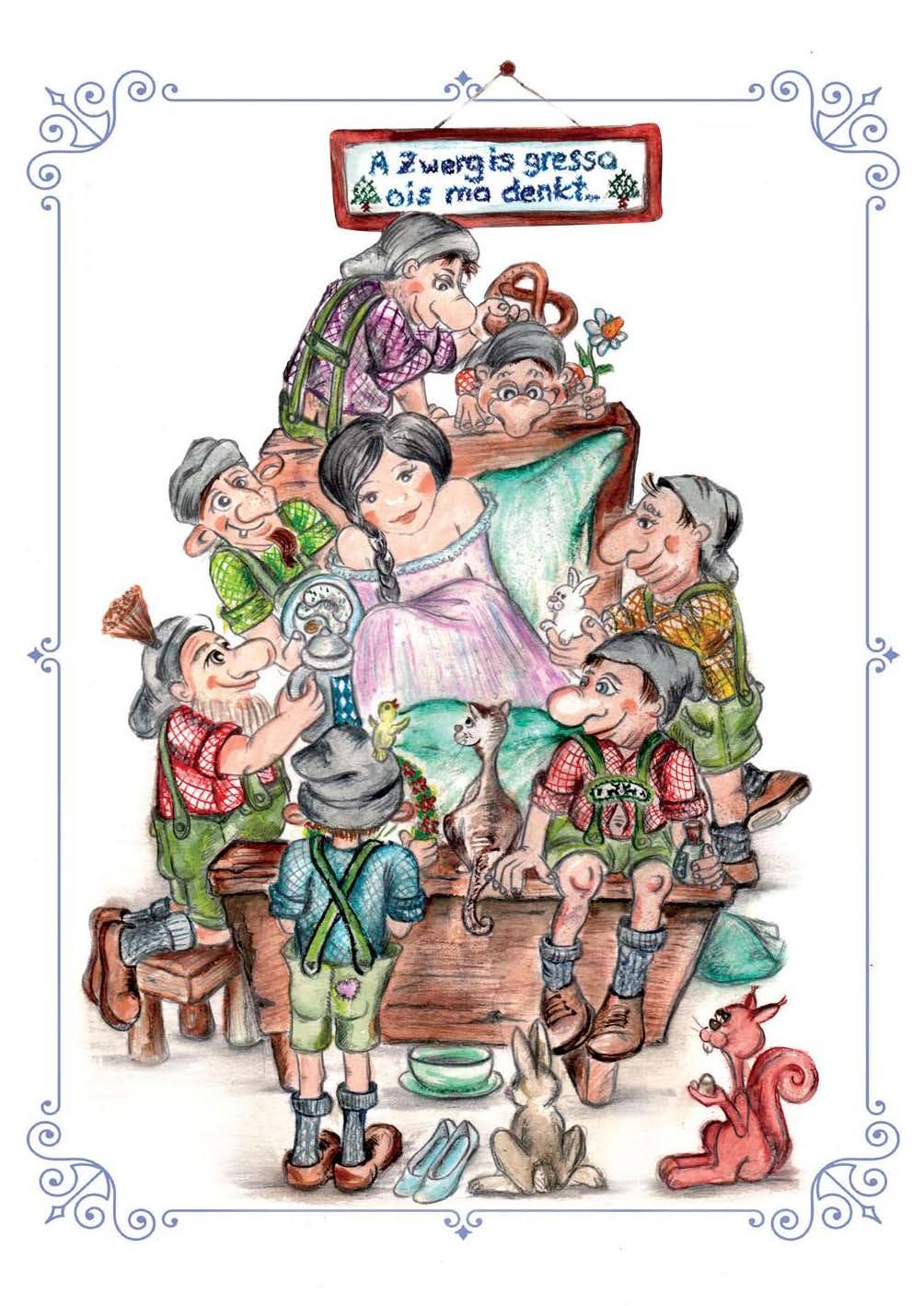 Beispielinhalt (Bild) Die schönsten Grimms Märchen auf Bairisch