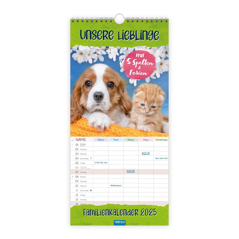 Vorderes Coverbild Trötsch Familienkalender Unsere Lieblinge 2025
