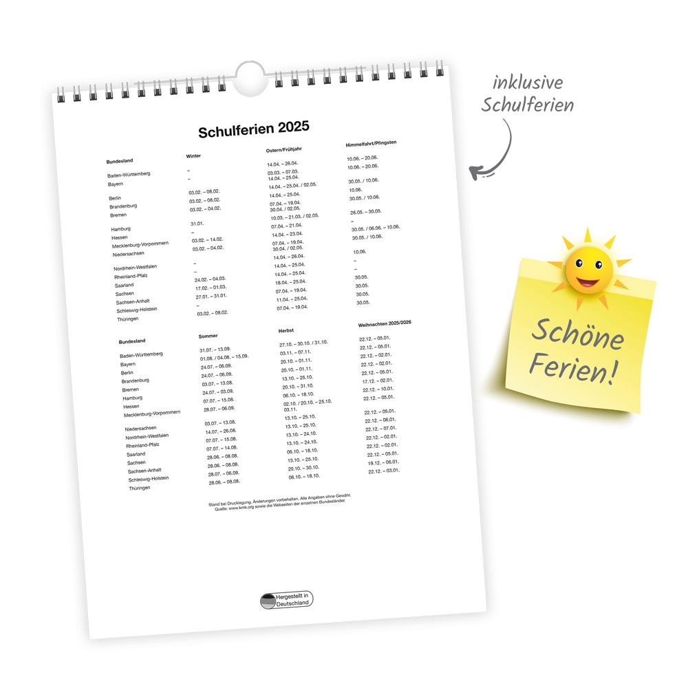 Beispielinhalt (Bild) Trötsch Classickalender Küchenkalender 2025