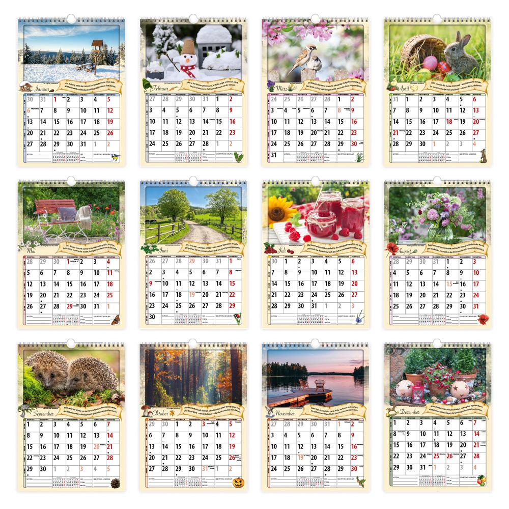 Beispielinhalt (Bild) Trötsch Classickalender Rentnerkalender 2025