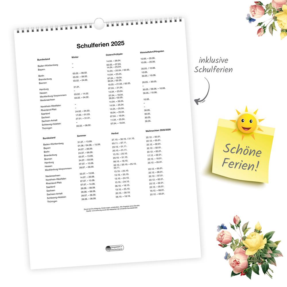 Beispielinhalt (Bild) Trötsch Großbildkalender Der große Rentnerkalender 2025