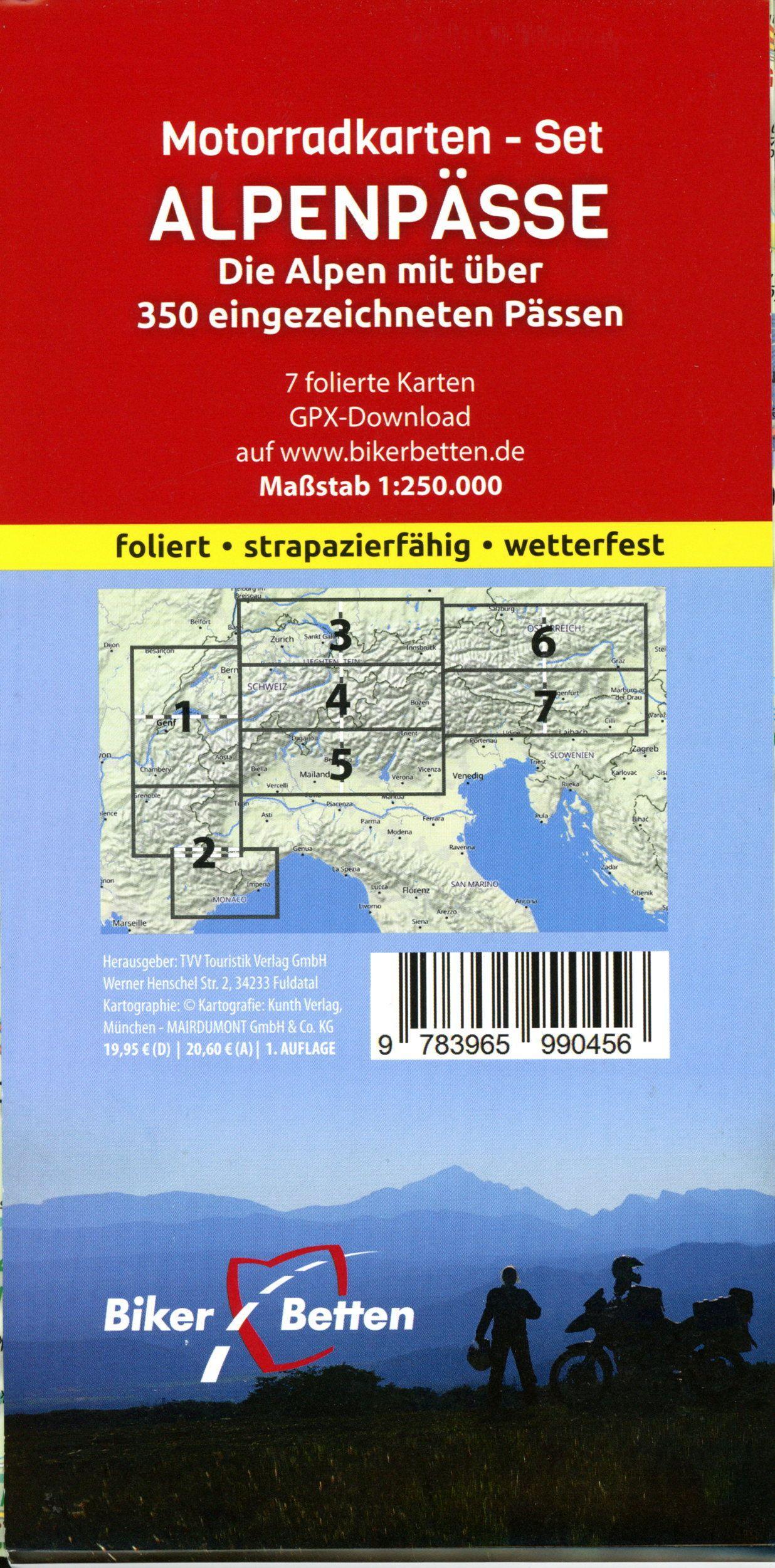 Beispielinhalt (Bild) Motorradkarten-Set Alpenpässe