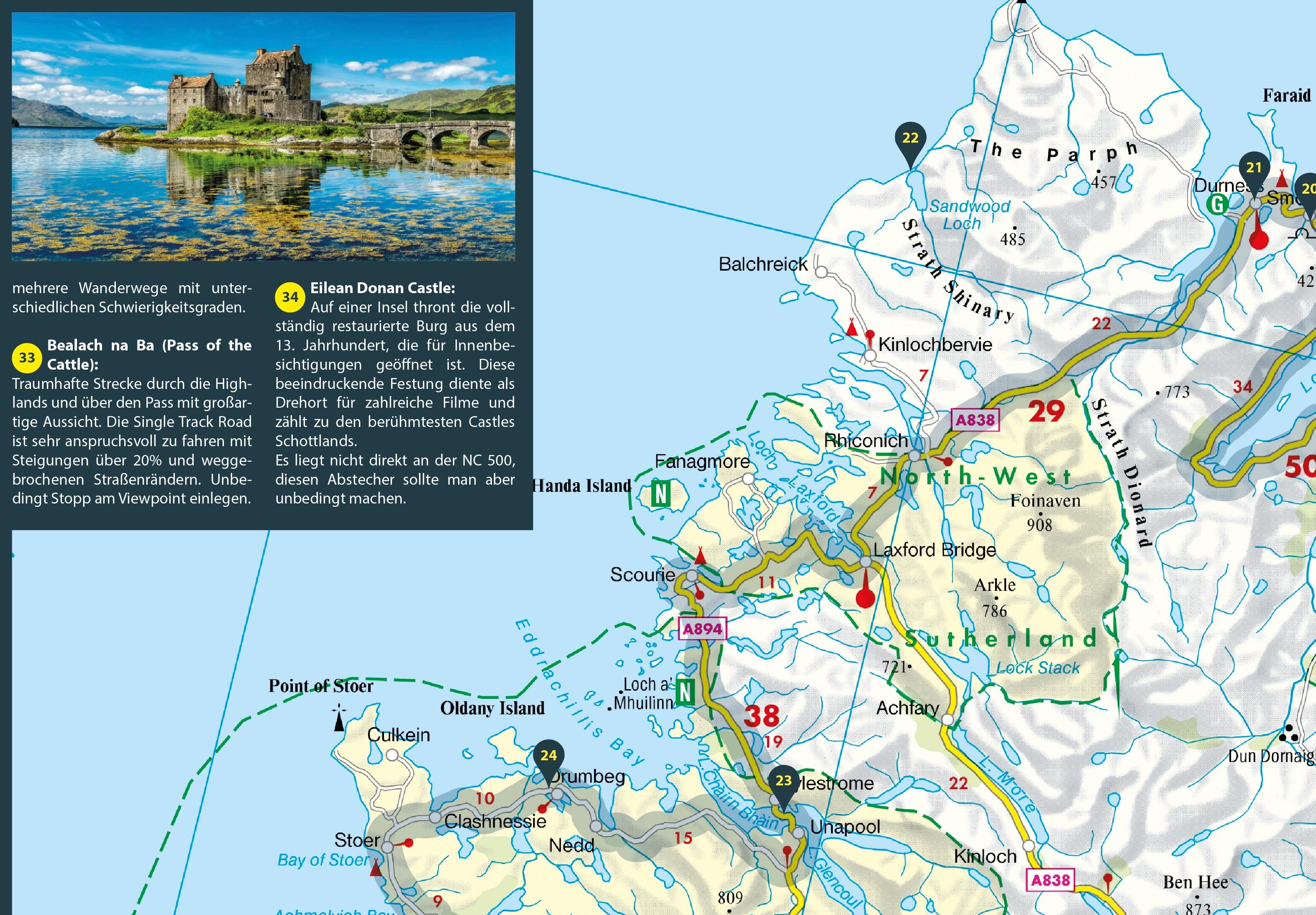 Beispielinhalt (Bild) FolyMaps Karte Schottlands North Coast 500