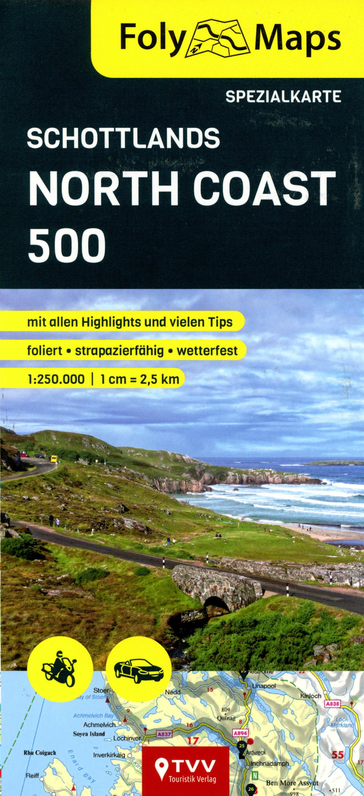 Vorderes Coverbild FolyMaps Karte Schottlands North Coast 500