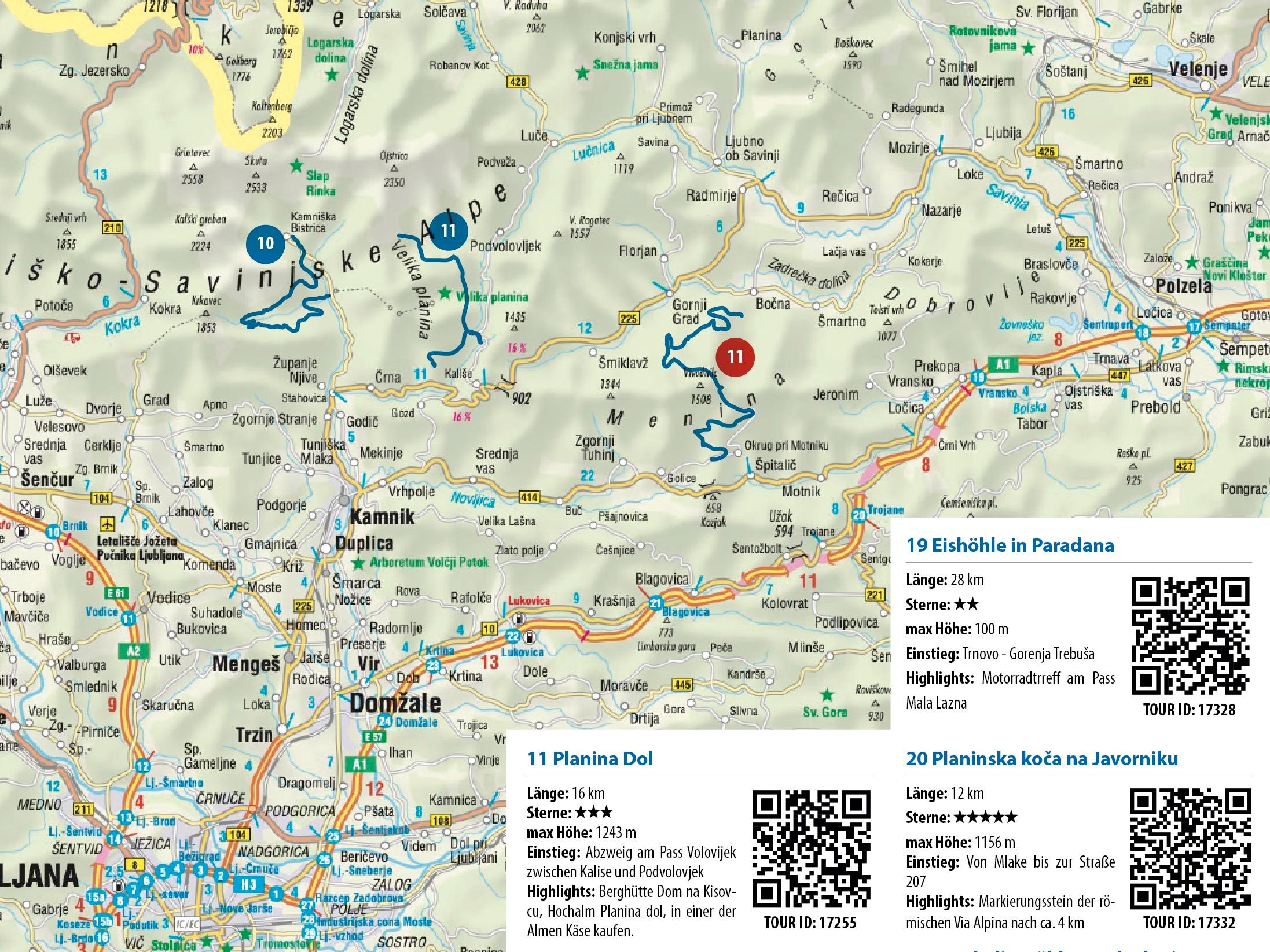 Beispielinhalt (Bild) FolyMaps OFFROAD Slowenien Kroatien 1:250 000