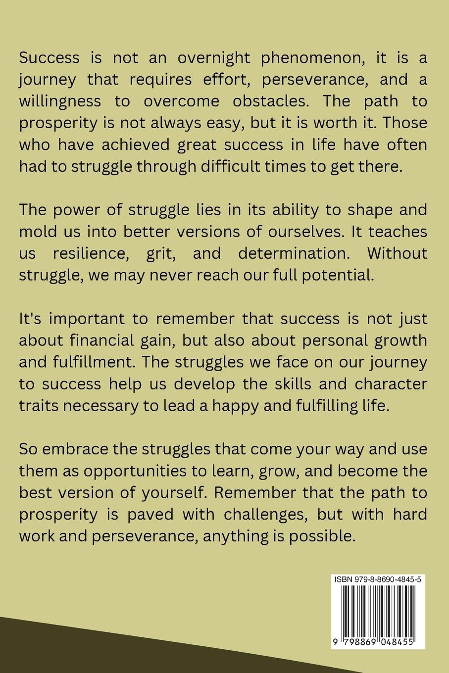 Rückseitencover The Path to Prosperity Unleashing the Power of Struggle for Success
