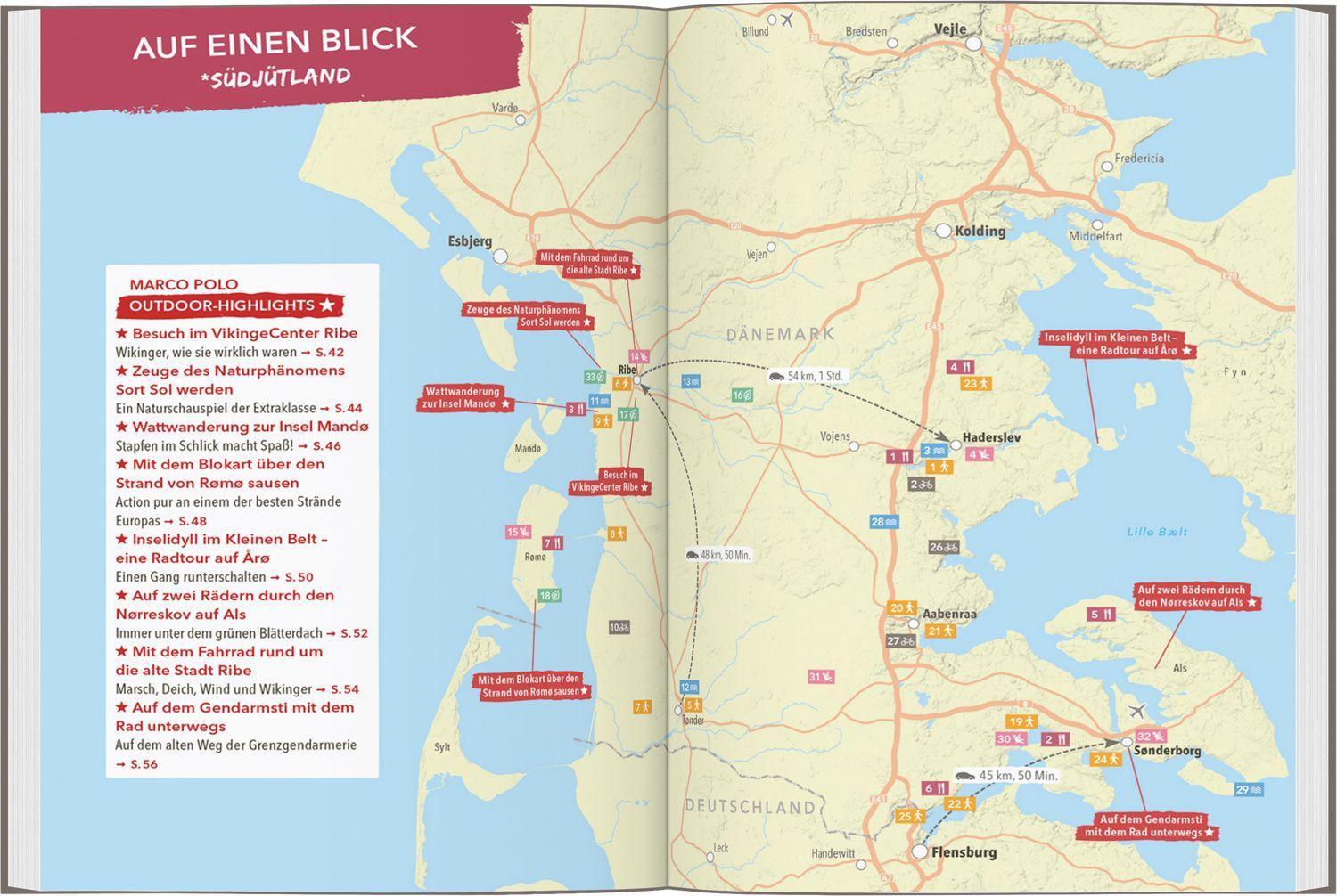 Beispielinhalt (Bild) MARCO POLO OUTDOOR GUIDE Reiseführer Jütland Dänemark