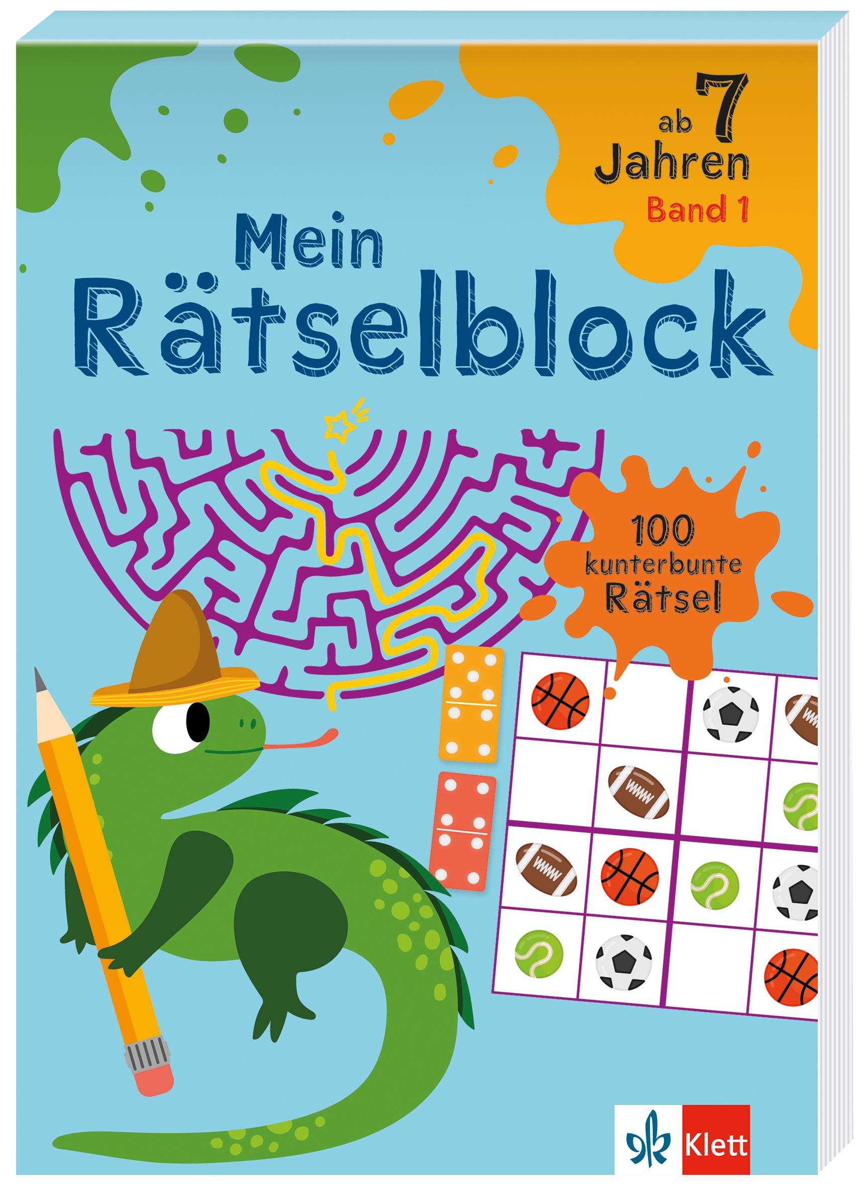 Vorderes Coverbild Klett Mein Rätselblock ab 7 Jahren Band 1