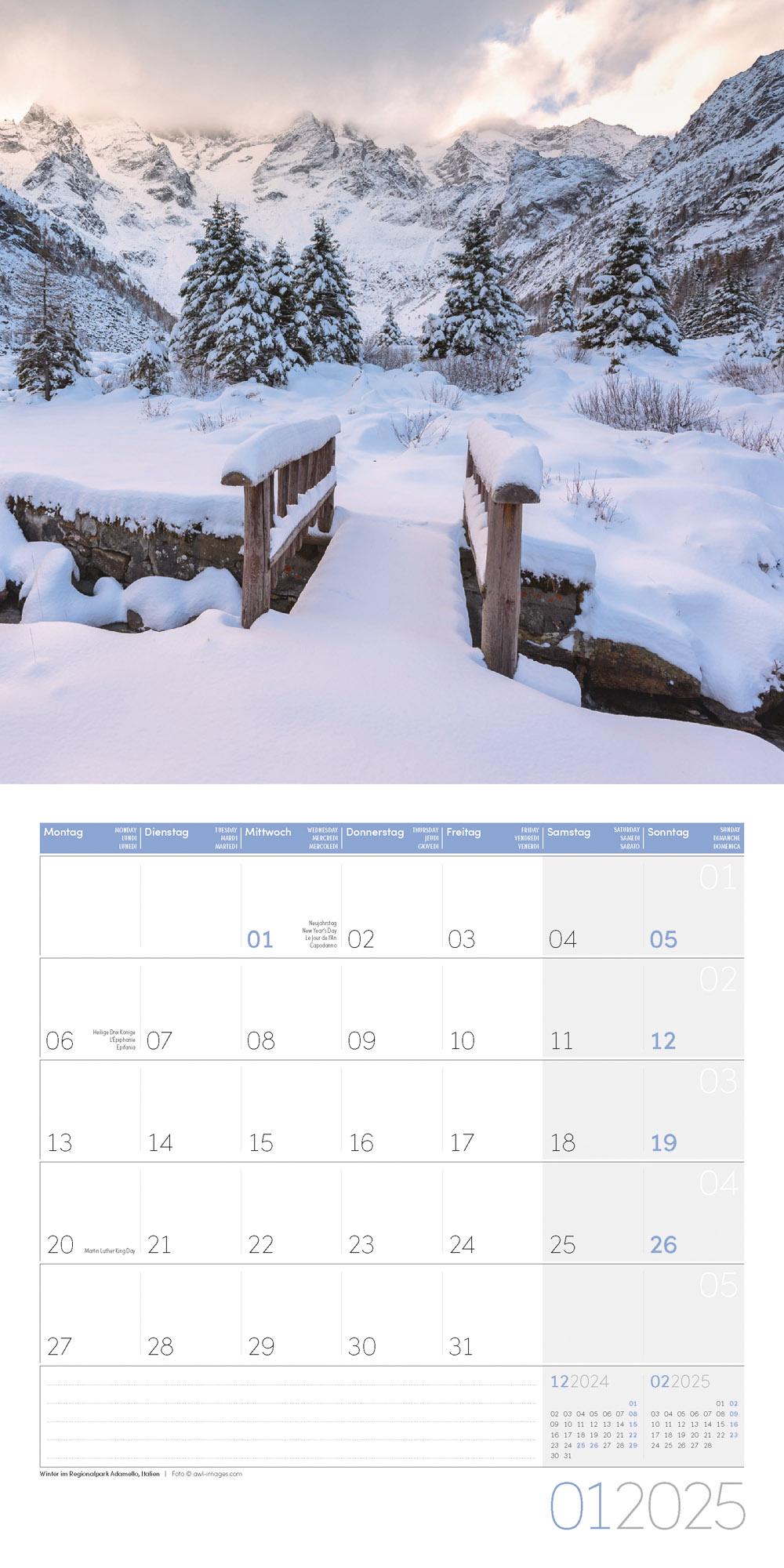 Beispielinhalt (Bild) Traumpfade Kalender 2025 - 30x30