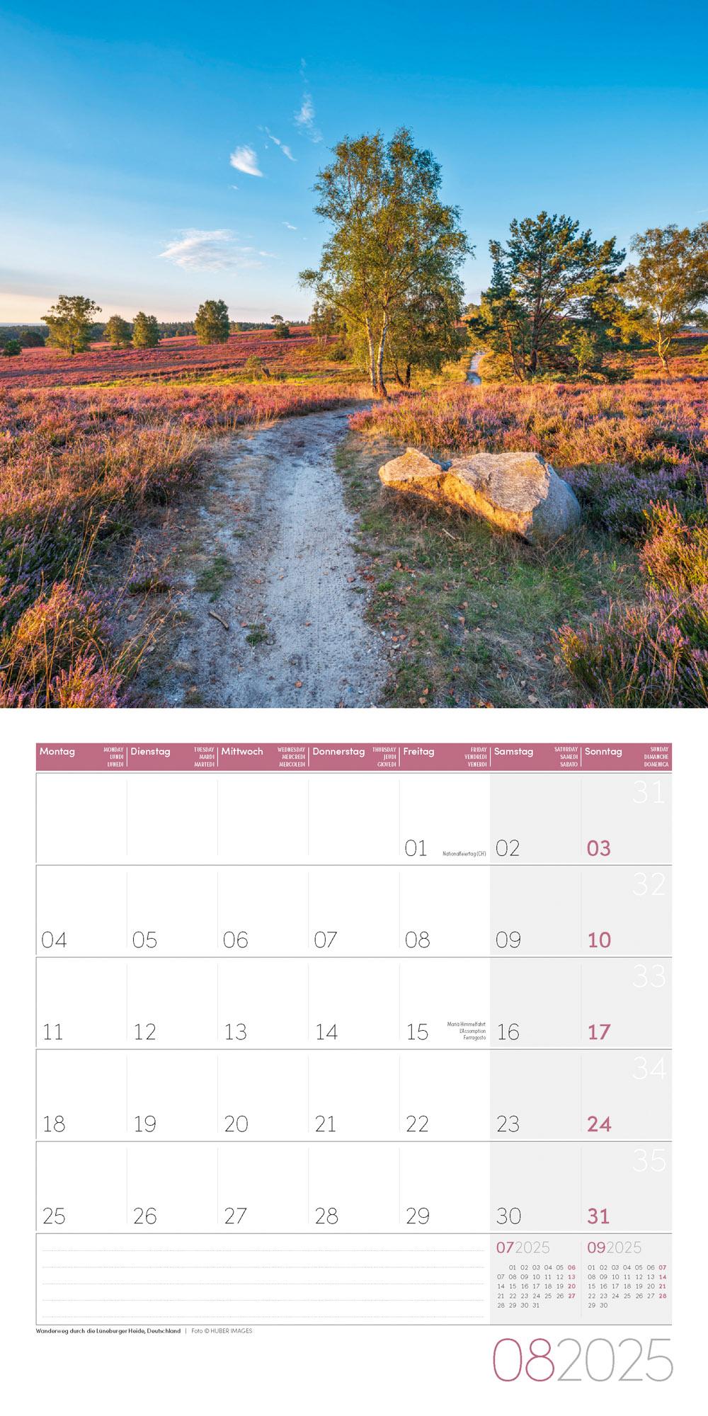 Beispielinhalt (Bild) Traumpfade Kalender 2025 - 30x30