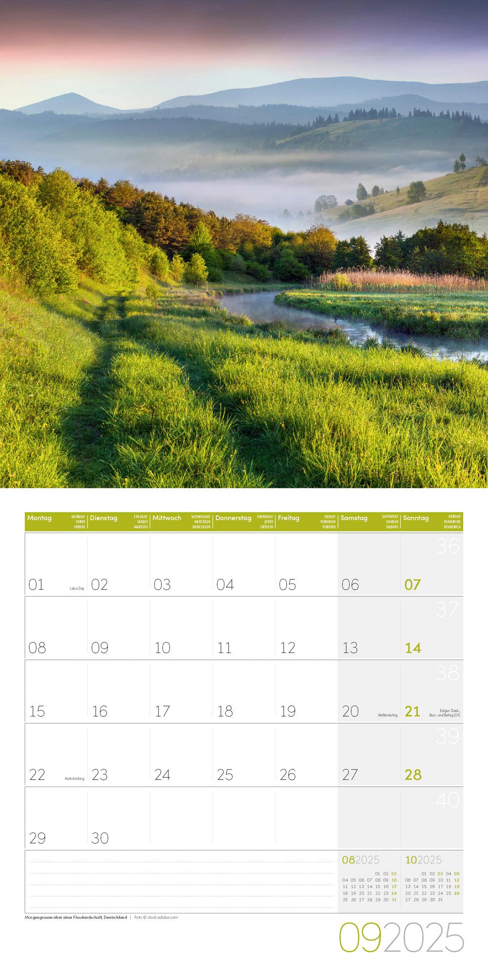 Beispielinhalt (Bild) Traumpfade Kalender 2025 - 30x30