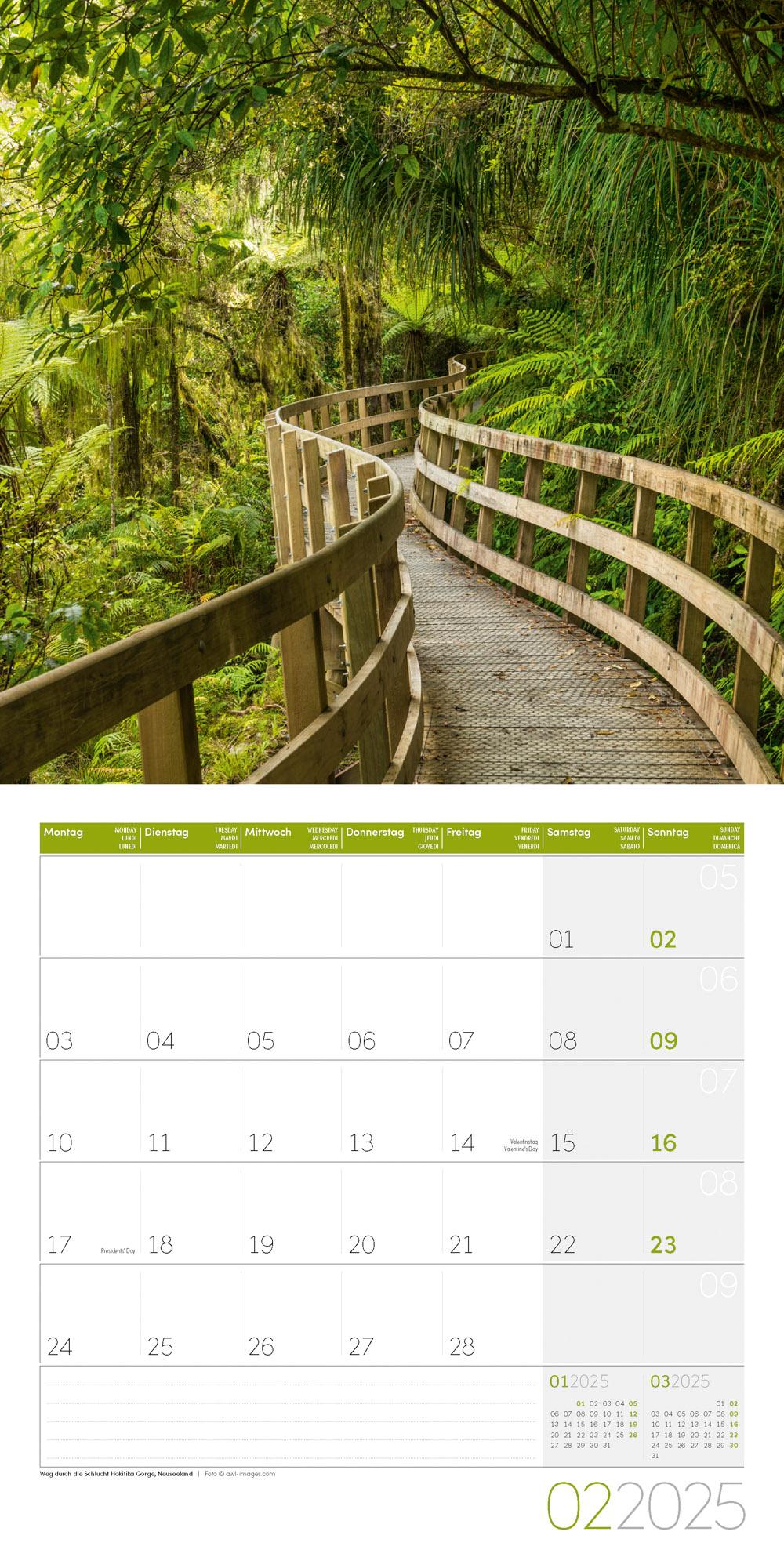 Beispielinhalt (Bild) Traumpfade Kalender 2025 - 30x30