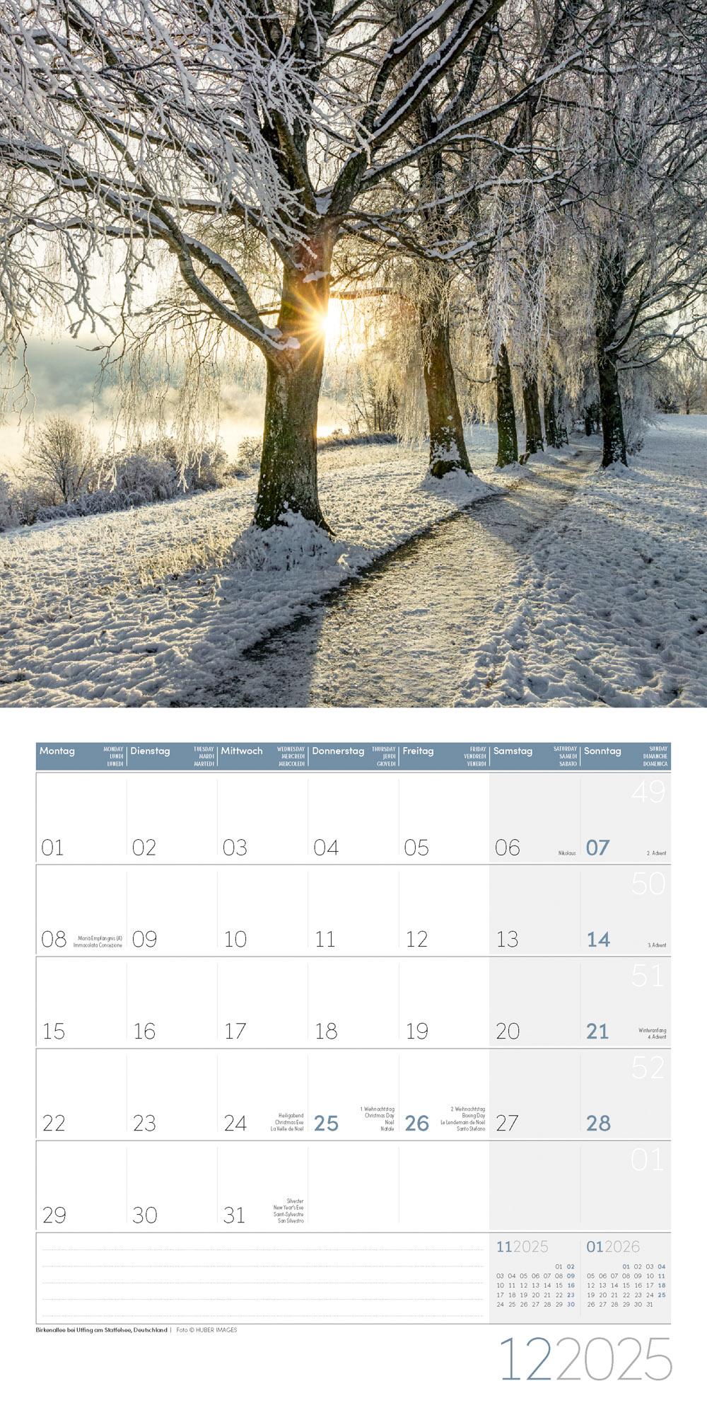 Beispielinhalt (Bild) Traumpfade Kalender 2025 - 30x30