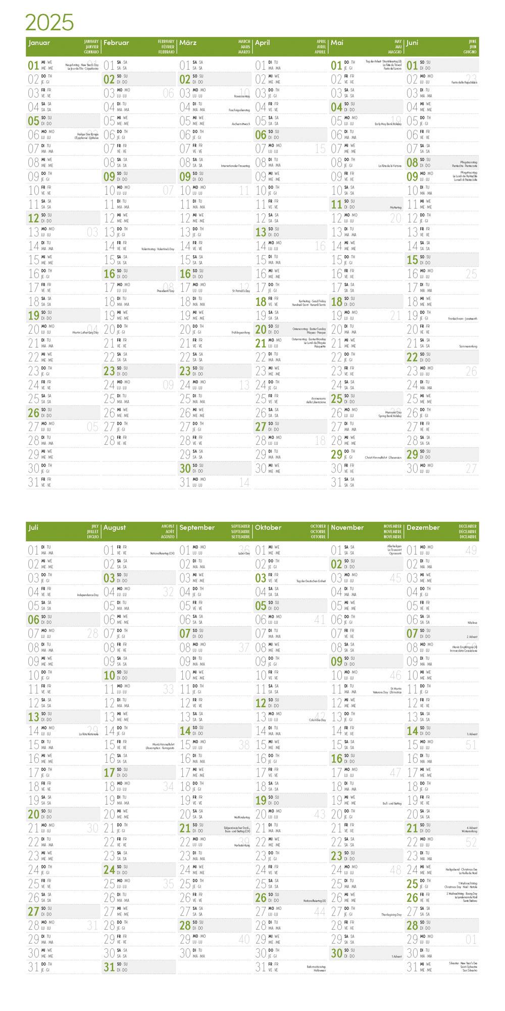 Beispielinhalt (Bild) Traumpfade Kalender 2025 - 30x30