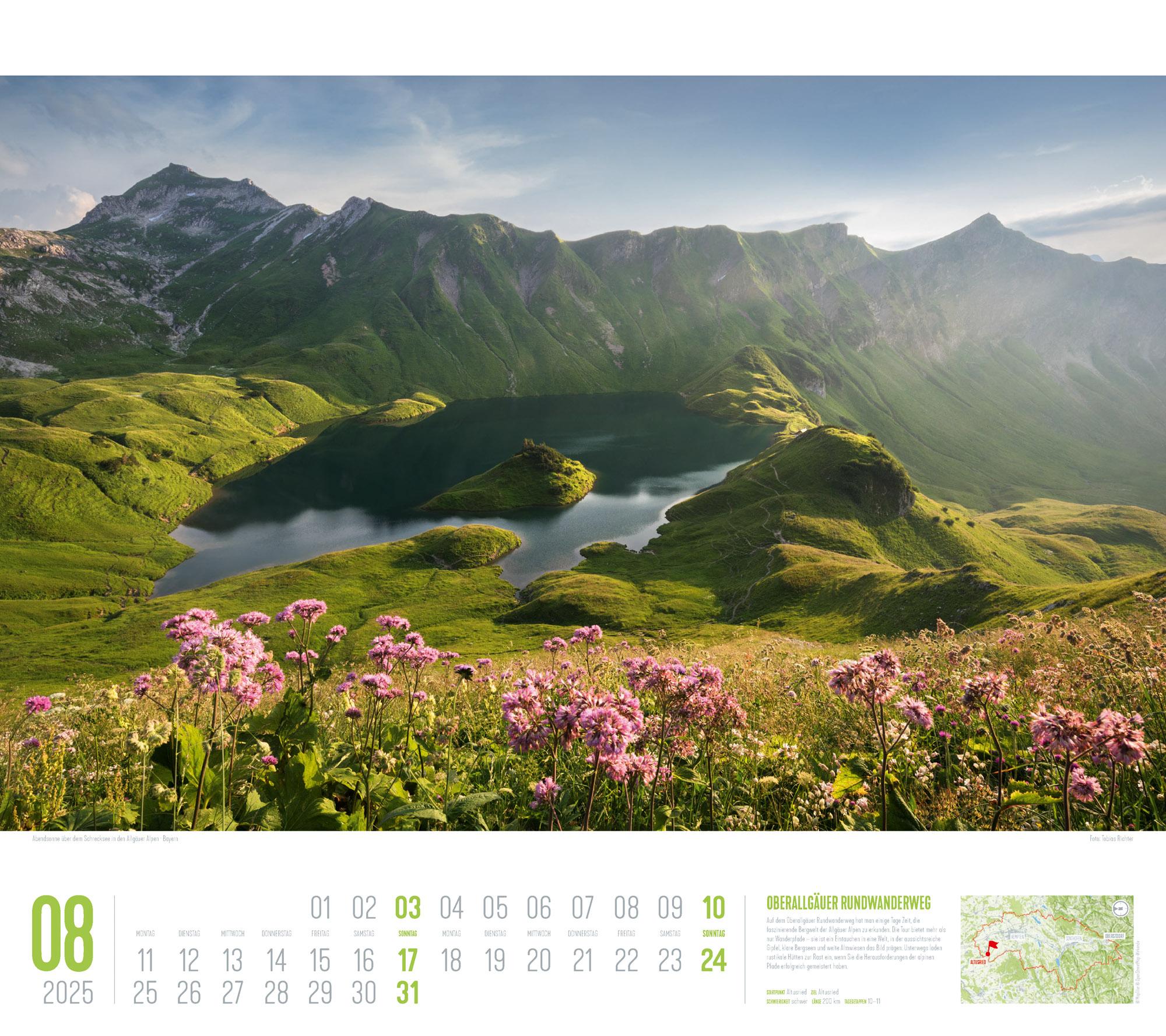 Beispielinhalt (Bild) Deutschland Wanderland - Die schönsten Wanderwege Kalender 2025