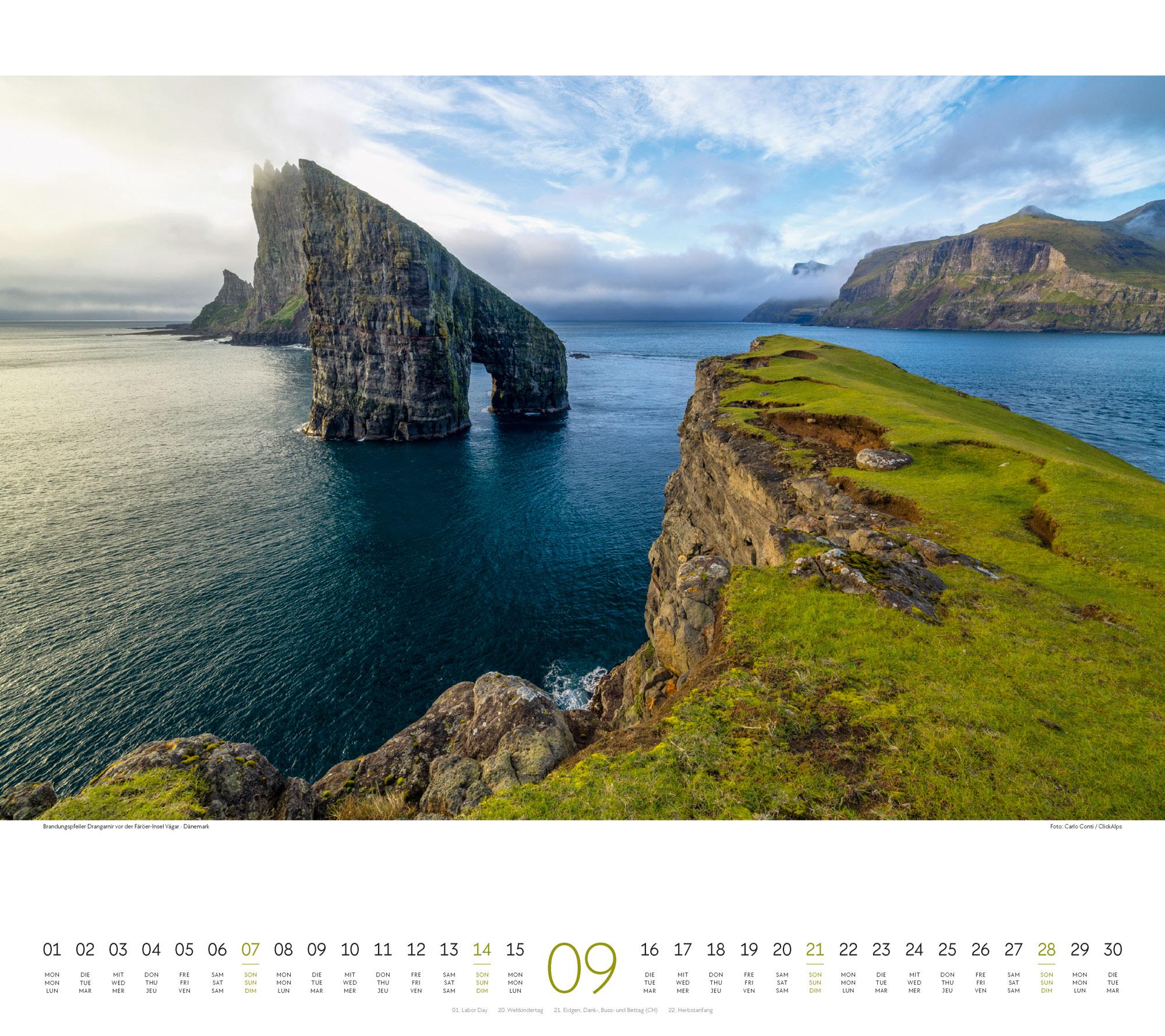 Beispielinhalt (Bild) Phantastische Landschaften Kalender 2025