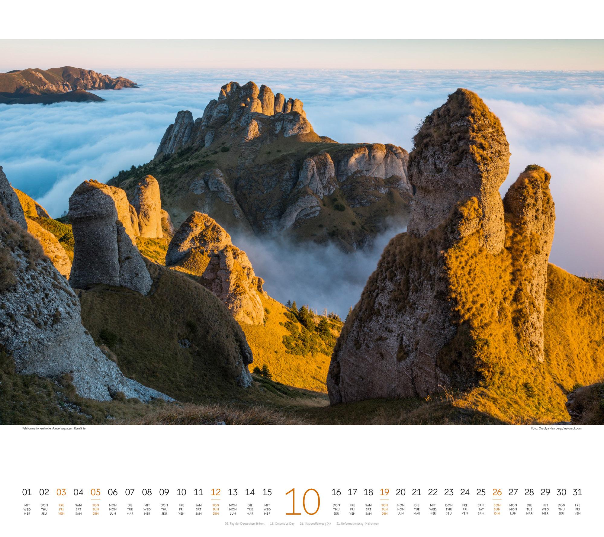 Beispielinhalt (Bild) Phantastische Landschaften Kalender 2025