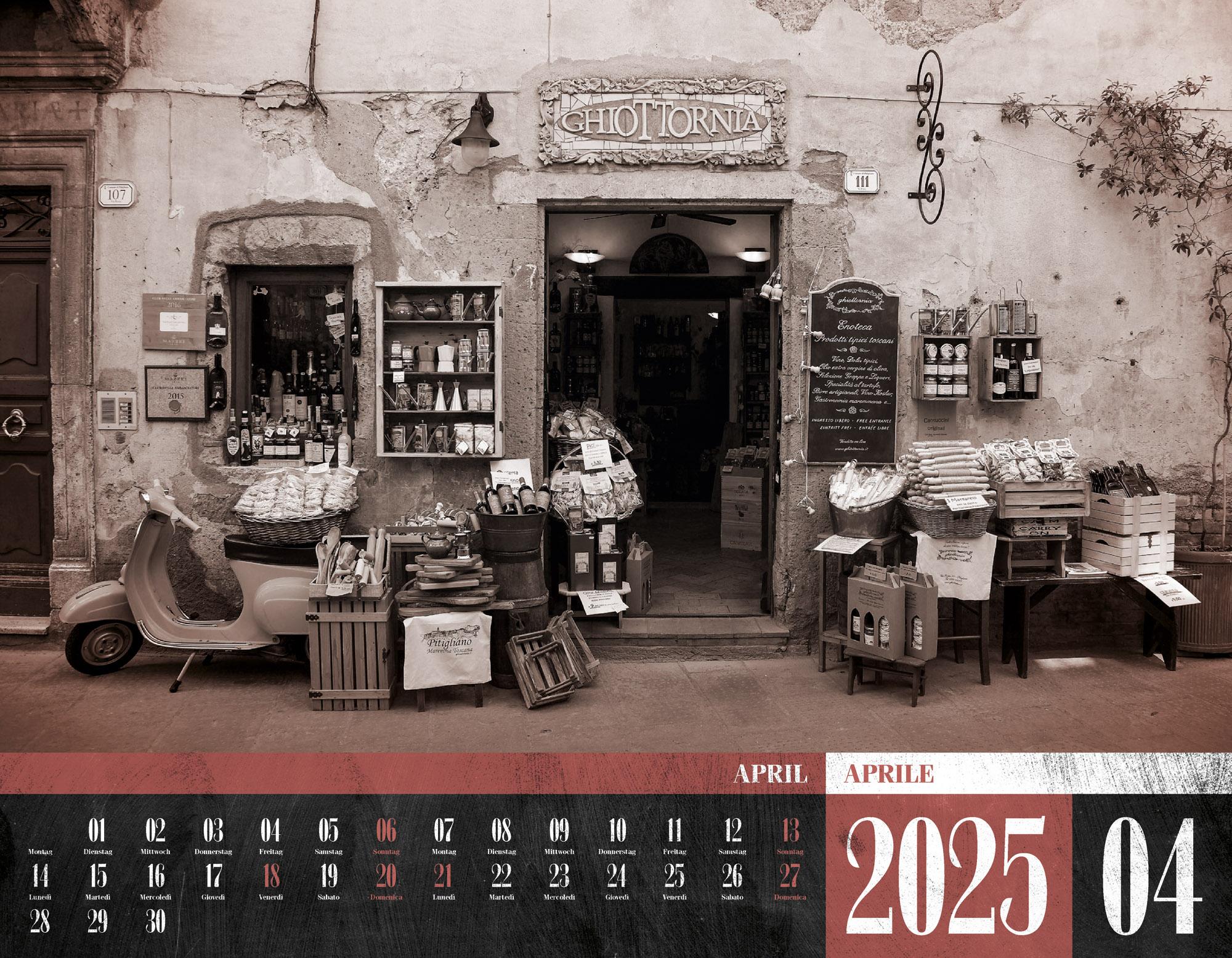 Beispielinhalt (Bild) La Dolce Vita - Italienische Lebensart Kalender 2025