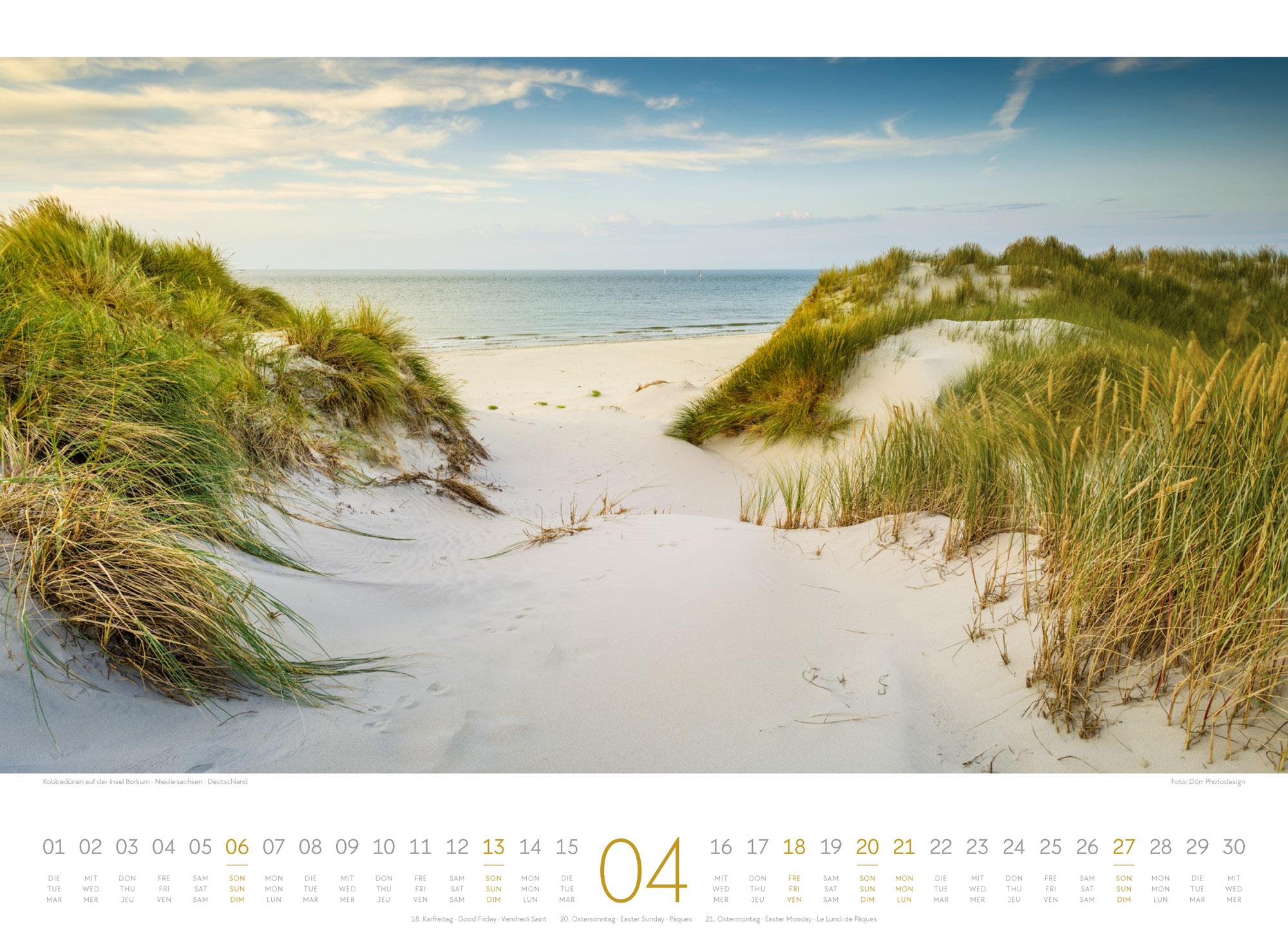 Beispielinhalt (Bild) Tage am Meer Kalender 2025