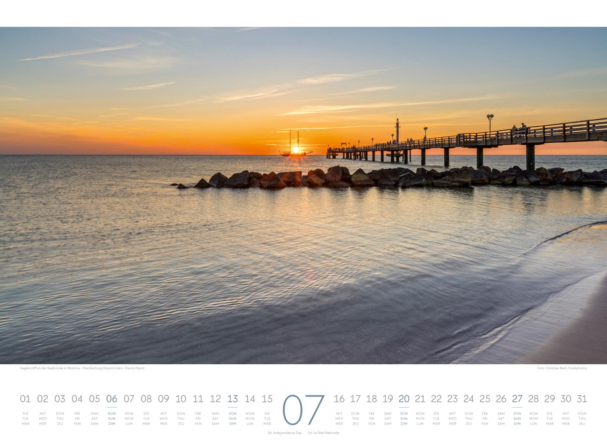 Beispielinhalt (Bild) Tage am Meer Kalender 2025