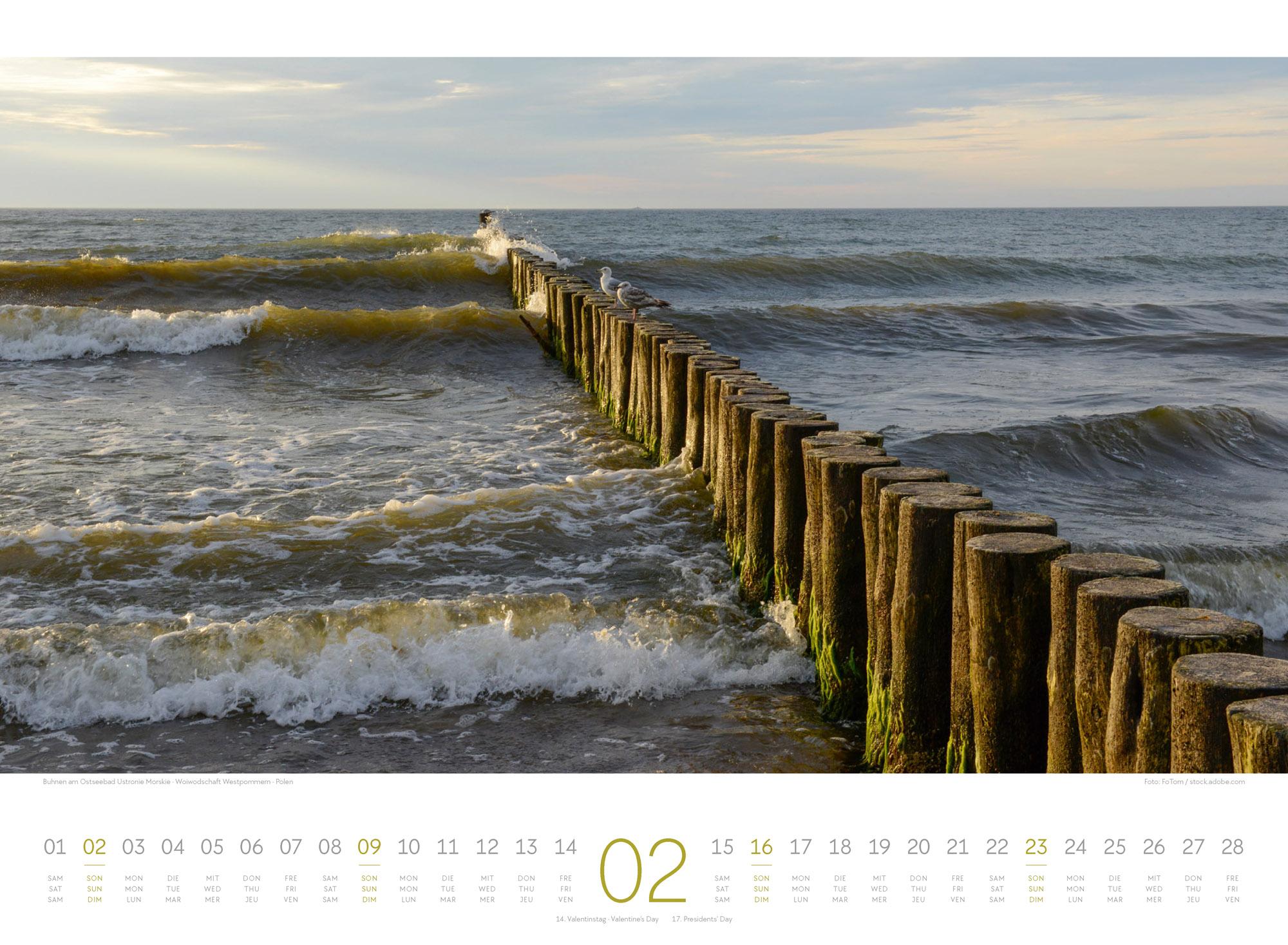 Beispielinhalt (Bild) Tage am Meer Kalender 2025