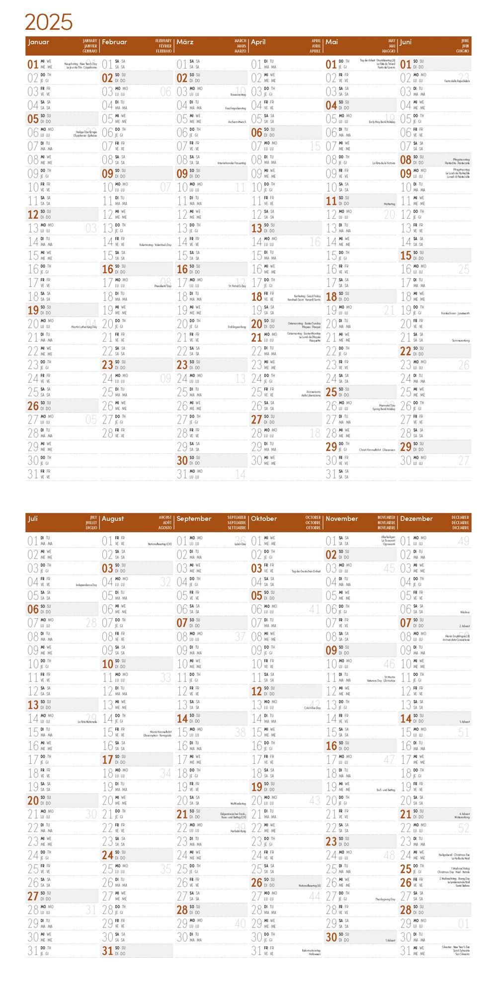 Beispielinhalt (Bild) Eichhörnchen Kalender 2025 - 30x30