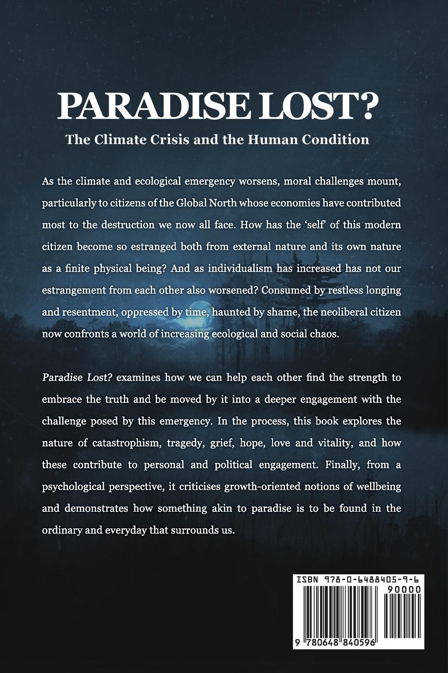 Rückseitencover Paradise Lost? The Climate Crisis and the Human Condition