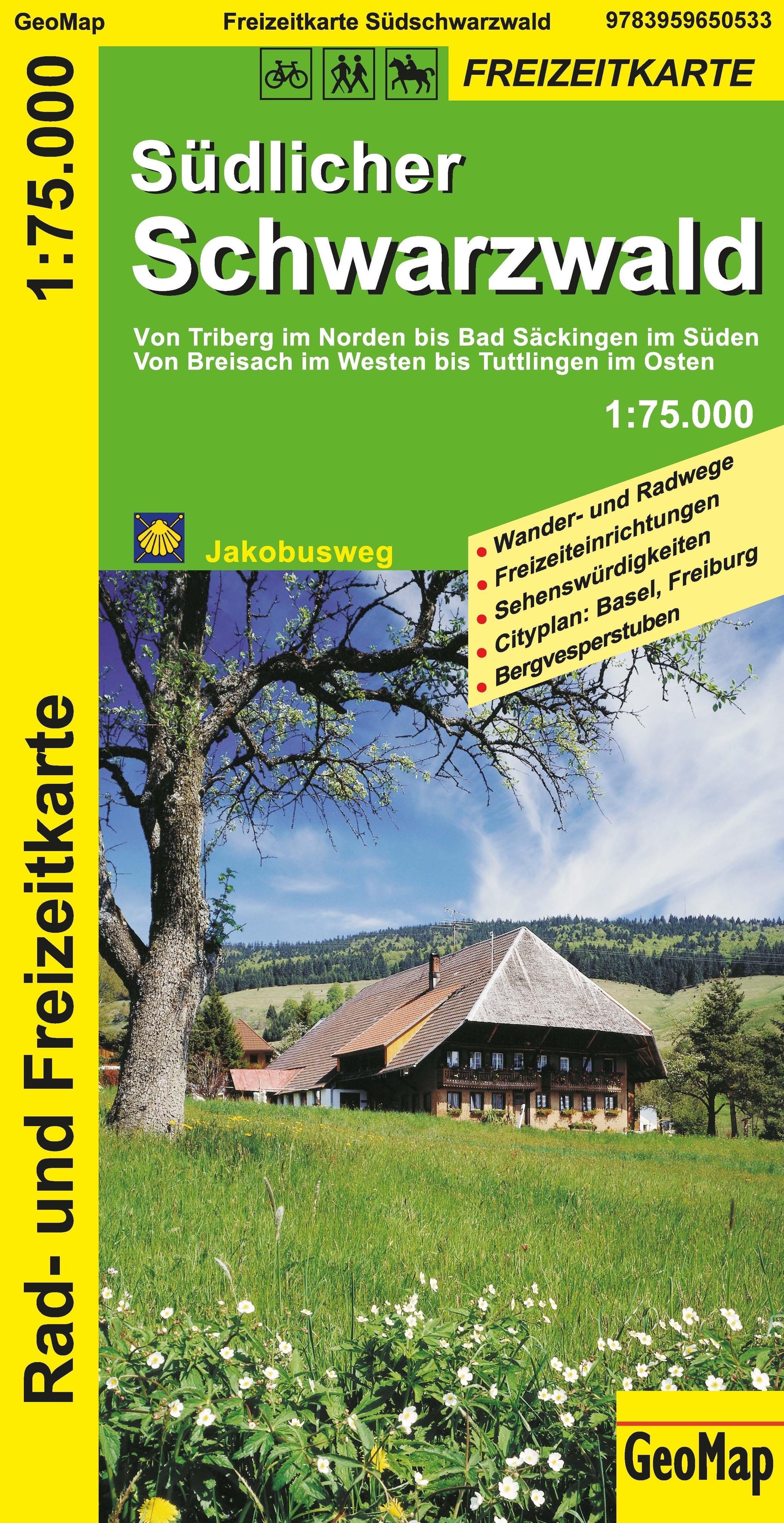 Vorderes Coverbild Südlicher Schwarzwald - Rad- und Freizeitkarte