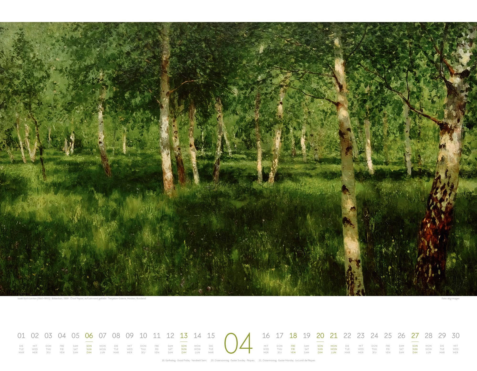 Beispielinhalt (Bild) Kunstwerk Wald Kalender 2025